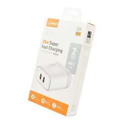 KUĆNI PUNJAČ BRZI 2U1 LDNIO A2528C 35W DUAL PD TIP C + KABEL TIP C NA LIGHTNING