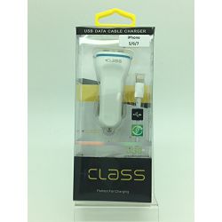 AUTO PUNJAČ  +CLASS 3.1 A + USB KABEL IPHONE 5/6/7 BIJELI