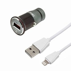 AUTO PUNJAČ 2 U 1 LDNIO C304Q 1*USB 3.6 V- 6.5 V, 3.0 A + KABEL USB NA LIGHTNING