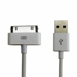 USB KABEL +CLASS ZA APPLE IPHONE 4, 4S, IPAD 1,  2, 3, 4  HQ 1 m BIJELI