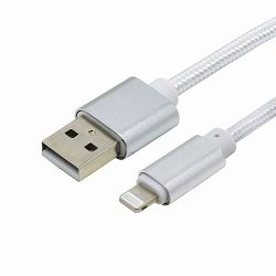 USB KABEL +CLASS ZA IPHONE USB NA LIGHTNING PLETENI 1 m BIJELI