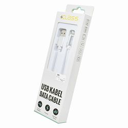 USB KABEL +CLASS ZA IPHONE USB NA LIGHTNING PLETENI 1 m BIJELI