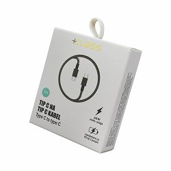 USB KABEL +CLASS TIP C NA TIP C PD DUŽINE 1 m CRNI