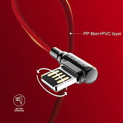 USB KABEL LDNIO LC421 BRZI 2.4 A MAX, 1 m MIKRO KUT 90° SIVI