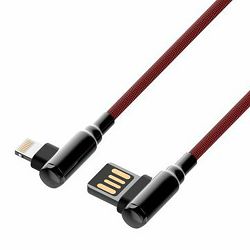 USB KABEL LDNIO LC421 BRZI 2.4 A MAX, 1 m LIGHTNING KUT 90° CRVENI
