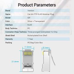 MODUL CAT.6A FTP RJ45 100 kom VENTION IDFR0-100 PROZIRNI