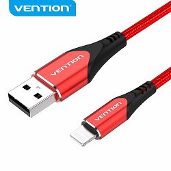 USB KABEL 2.0 NA LIGHTNING MFI 2.4 A VENTION 2 m LABRH ALU CRVENI
