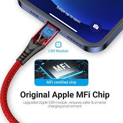 USB KABEL 2.0 NA LIGHTNING MFI 2.4 A VENTION 2 m LABRH ALU CRVENI