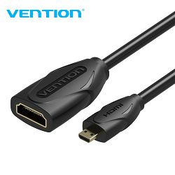 KABEL HDMI ŽENSKI NA MIKRO HDMI MUŠKI VENTION 1 m ABBBF CRNI