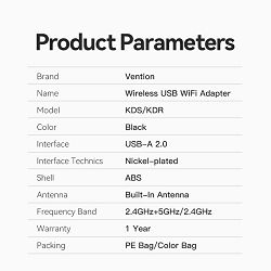 MREŽNI ADAPTER USB WI-FI 2.4G VENTION KDRB0 CRNI