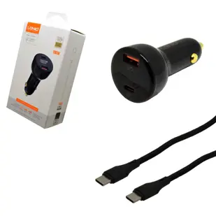 AUTO PUNJAČ 2u1 LDNIO C101 BRZI 1xTIPC + USB 100W + KABEL TIP C NA TIP C CRNI