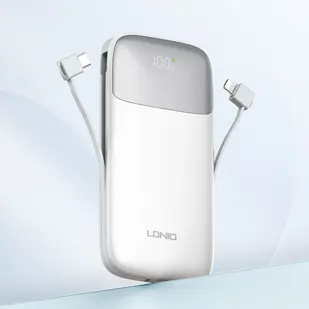 BATERIJA PRENOSIVA LDNIO 10000 mAh 22.5W PQ19 + KABEL USB TIP C LIGHTNING