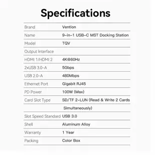 HUB TIP C NA HDMI 2*USB 3,0 2* USB 2,0 RJ45/SD/TF/PD MST 0,15m SIVI