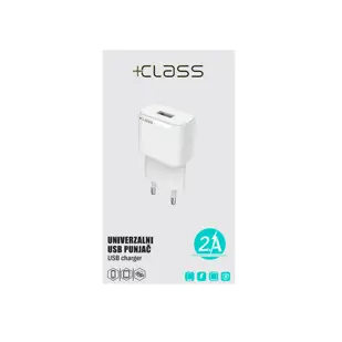 KUĆNI PUNJAČ +CLASS USB 2.1A 10W BIJELI