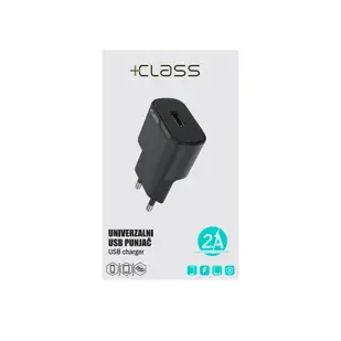KUĆNI PUNJAČ +CLASS USB 2.1A 10W CRNI