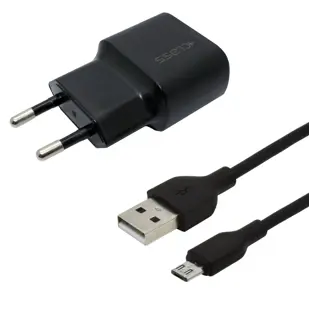 KUĆNI PUNJAČ +CLASS USB 2.1A 10W +USB KABEL MIKRO CRNI BULK