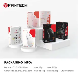MIŠ GAMING ŽIČNI FANTECH 7200 DPI KANATA VX9S BIJELI