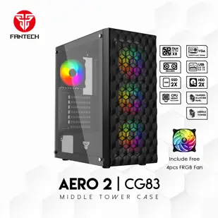 PC KUĆIŠTE FANTECH 380x200x450mm AERO2 CRNO