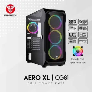 PC KUĆIŠTE FANTECH 470x205x480mm 4,9kg 4xVENTILATOR LIJEVO STAKLO AERO XL CG81