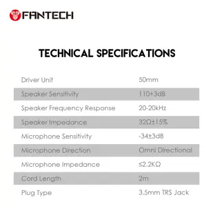 SLUŠALICE ŽIČNE GAMING FANTECH 3.5 mm + USB + MIKROFON PORTAL HQ55