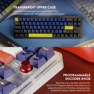 TIPKOVNICA GAMING BEŽIČNA MEHANIČKA FANTECH MAX FIT 70 MI BR. SW. MK911 LT B-P-C