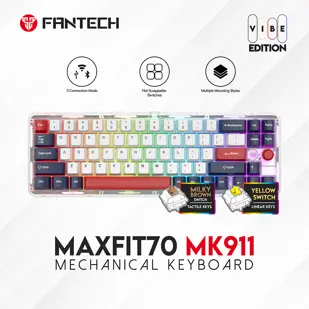 TIPKOVNICA GAMING BEŽIČNA MEHANIČKA FANTECH MAX FIT 70 MI BR. SW. MK911 LT B-P-C