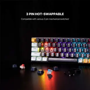 TIPKOVNICA GAMING ŽIČNA MEHANIČKA FANTECH ATOM 63 RED SW. MK874V2 NAVY