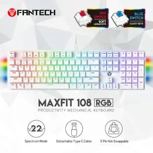 TIPKOVNICA GAMING ŽIČNA MEHANIČKA FANTECH MAX FIT 108 R.S. MK855RGB SPACE ED BIJ