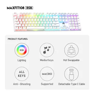 TIPKOVNICA GAMING ŽIČNA MEHANIČKA FANTECH MAX FIT 108 R.S. MK855RGB SPACE ED BIJ