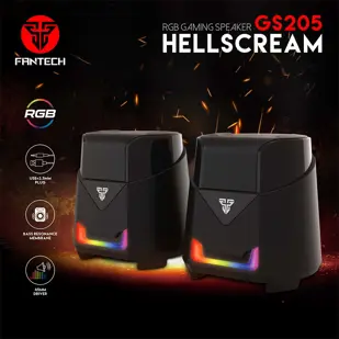 ZVUČNIK GAMING FANTECH 3.5 mm + USB HELLSCREAM GS205 RGB CRNI